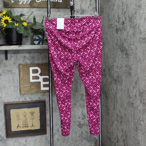 NWT Tommy Hilfiger Sport Womens Plus Printed High Rise Leggings TP26479X 1X Pink - Picture 4 of 6